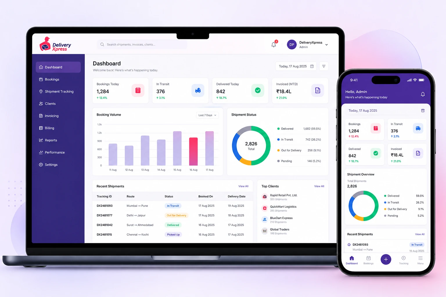 Affordable Courier Booking Software for Small Businesses – DeliveryXpress cloud-based platform for bookings, tracking, GST invoicing and client billing